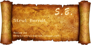 Strul Bernát névjegykártya